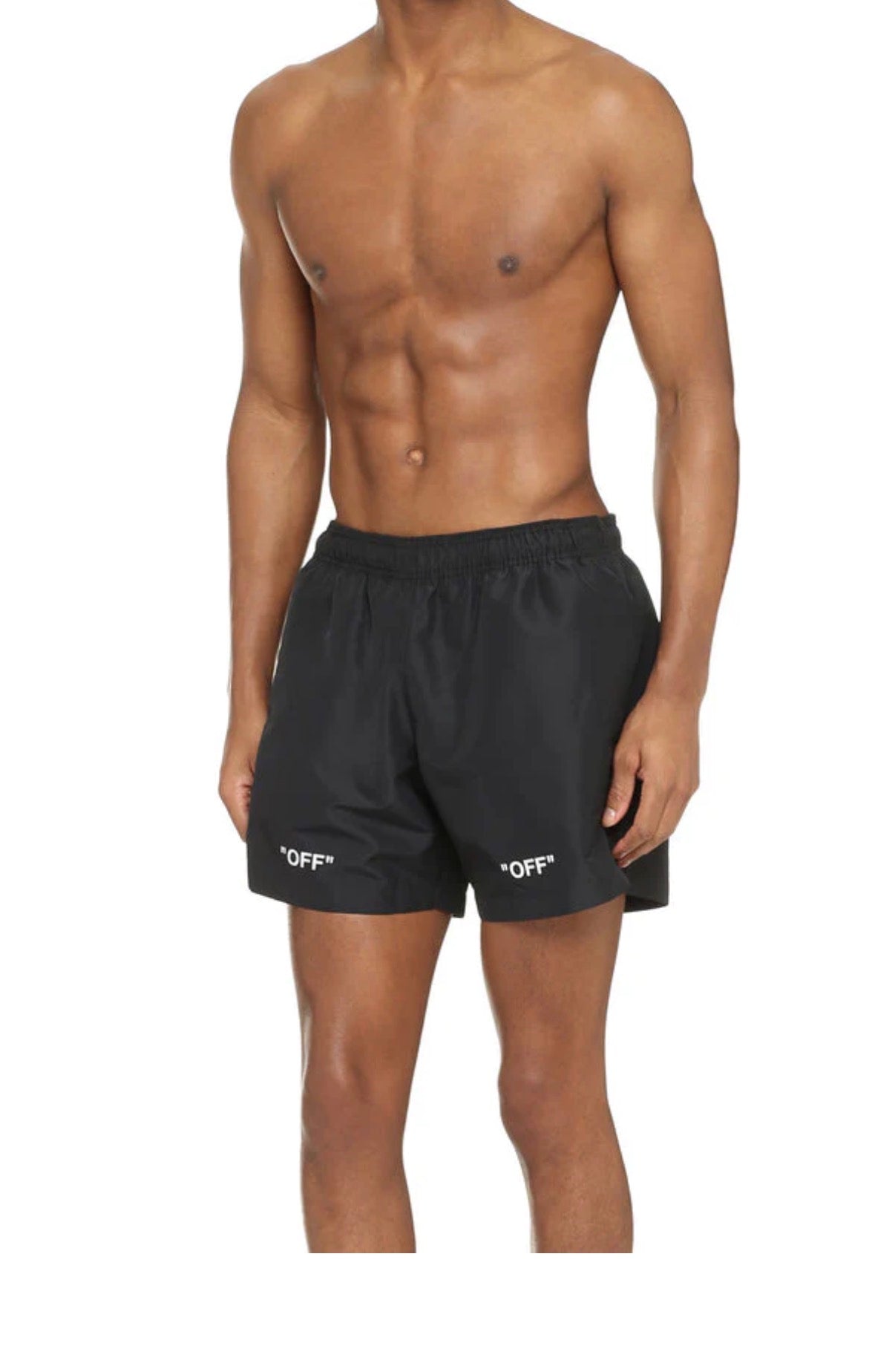 OFF WHITE NYLON SWIM SHORTS BLACK