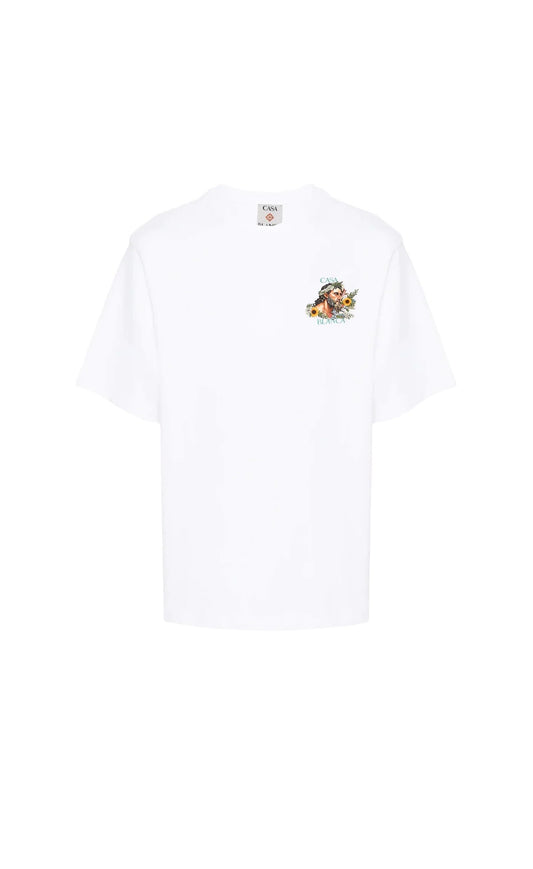 CASABLANCA WHITE CELEBRATION DU SPORT PRINTED T-SHIRT