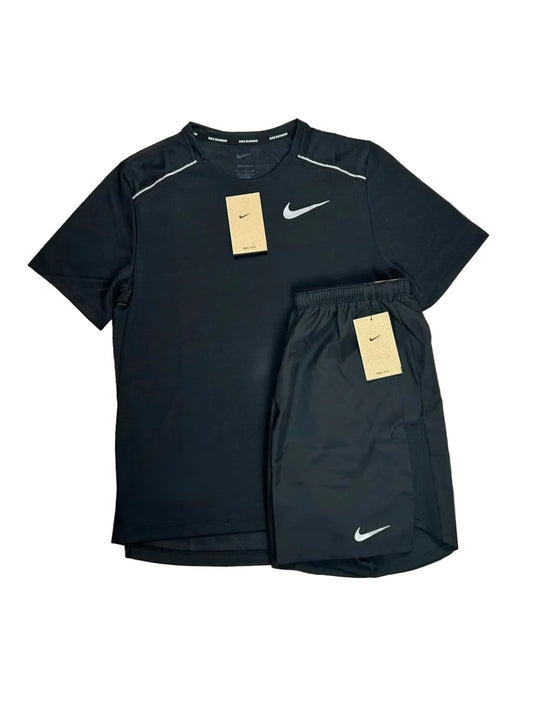 Nike Miler 1.0 & Nike Challenger Shorts Set - Black