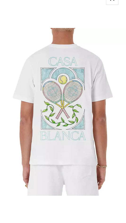 CASA BLANCA TENNIS PASTELLE T-SHIRT WHITE