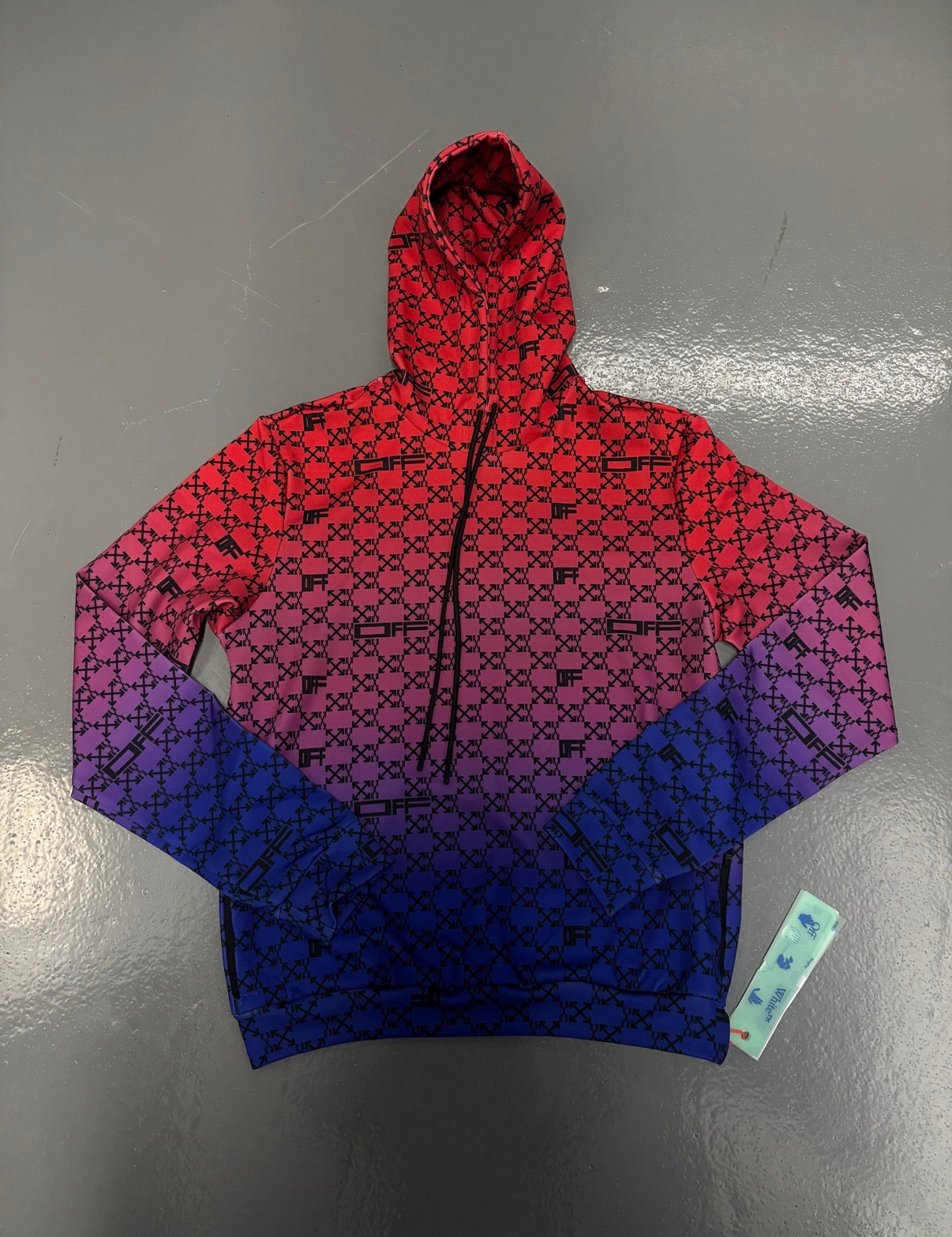 OFF WHITE MONOGRAM HOODIE MULTICOLOR RED